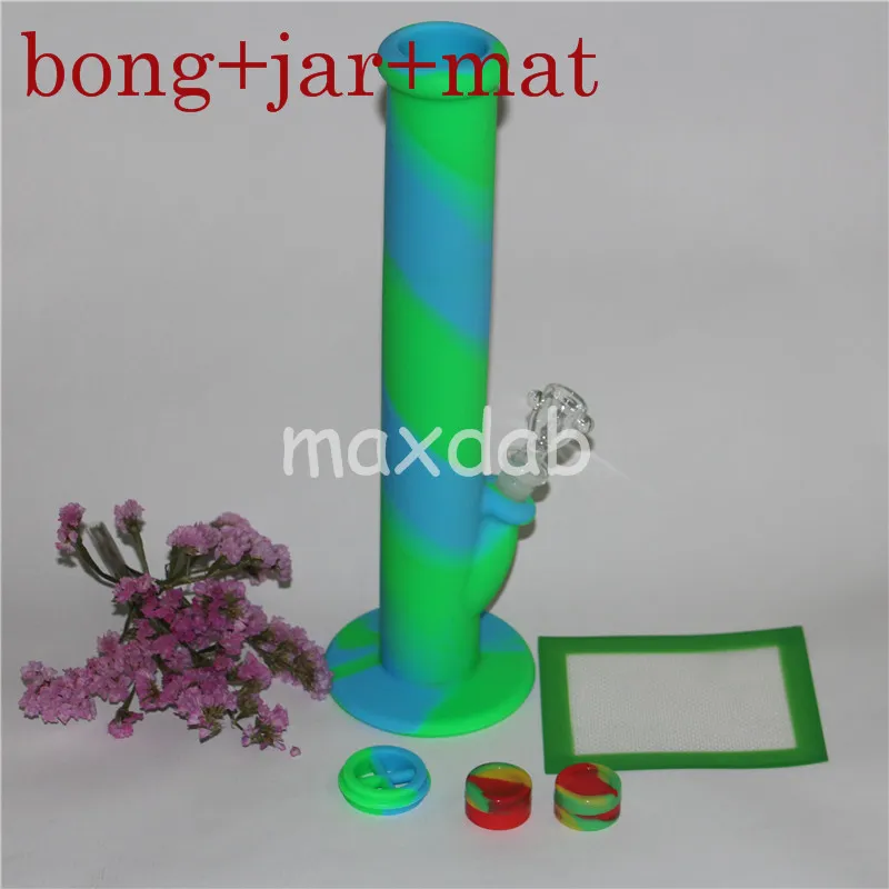 Partihandel Silikonvaxbehållare med fyrkantiga ark kuddar Mat Silikon Bong Silicon Water Pipe Dabber Tool för torra örtburkar Dab