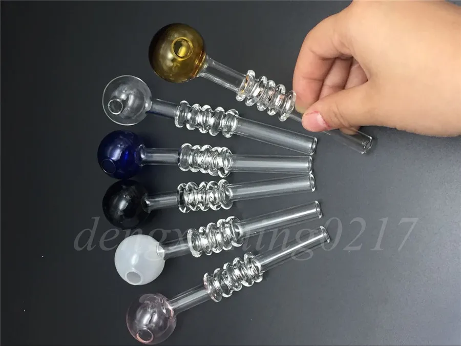 Meilleur tuyau d'eau en verre 13cm 30mm tuyau de brûleur à mazout en verre plates-formes pétrolières tuyaux d'ongles d'huile tuyaux de tabac à main pour la fumée