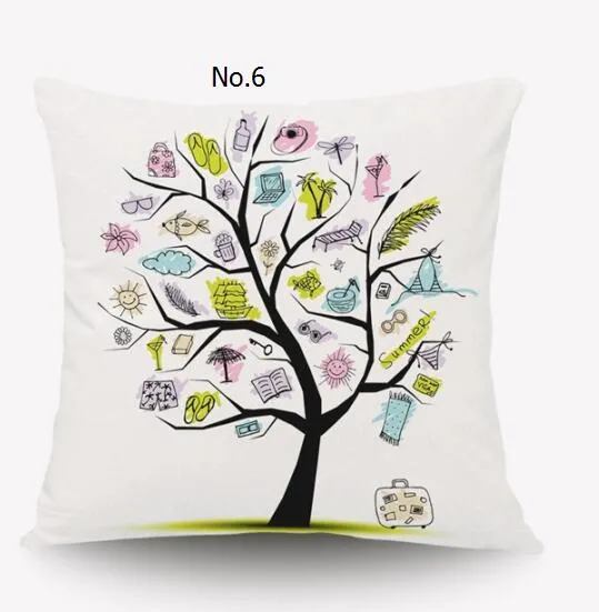 Flannel Modern minimalist pillow Four Seasons Tree Tree of Life Olive Tree Digital Printing Flannel Pillow Cushion Sofa Pillowcase