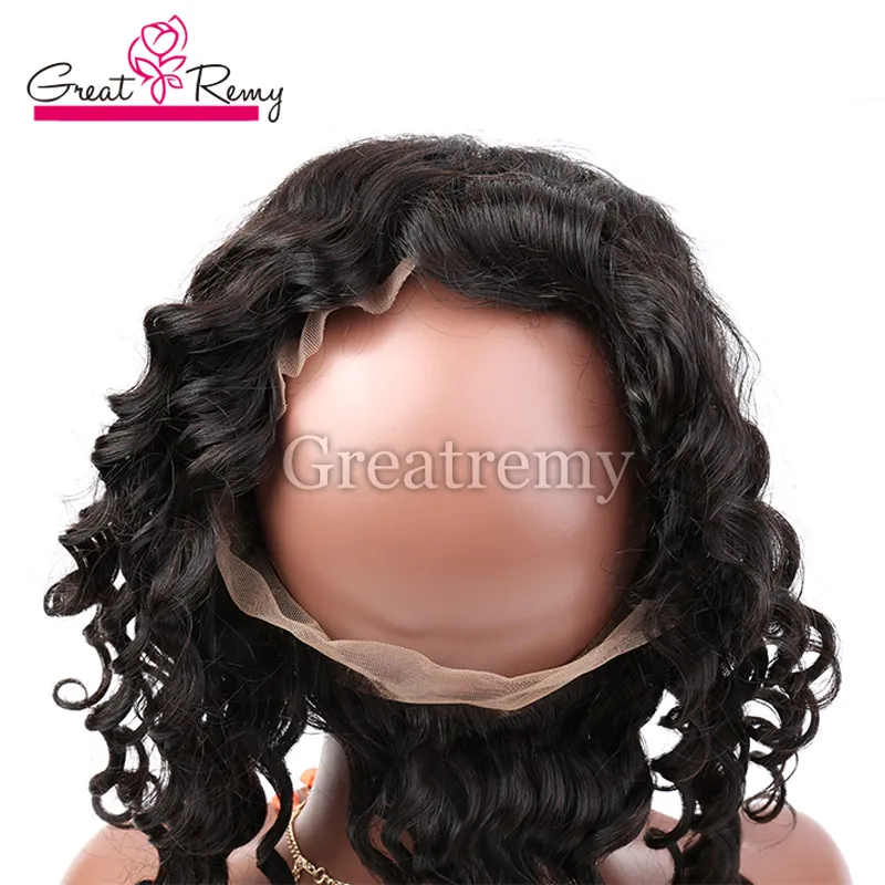 360 Lace Frontal in Spenderqualität, brasilianisches, lockeres, tief gewelltes Echthaar von Greatremy, Full Lace Frontal mit Babyhaar, kann zu Blond gefärbt werden