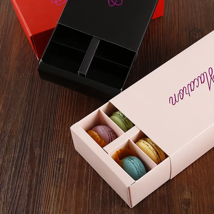 다채로운 마카롱 상자 (12) 구멍을 보유 20 * 11 * 5cm 식품 포장 선물 베이커리 컵 케이크 스낵 과자 비스킷 머핀 상자 종이 파티 박스