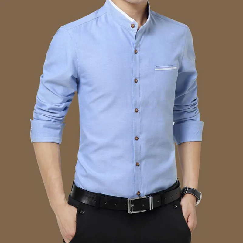 Hele-Nieuwe Merk Kleding Heren Overhemden Enkele Breasted Chemise Homme Lange Mouw Slim Fit Shirt Mannen Casual Werk kantoor Sh304O