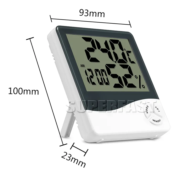 Dijital sıcaklık ve nem sayaçları Çok fonksiyonlu termometreler perakende paketli iç mekan higrometreler