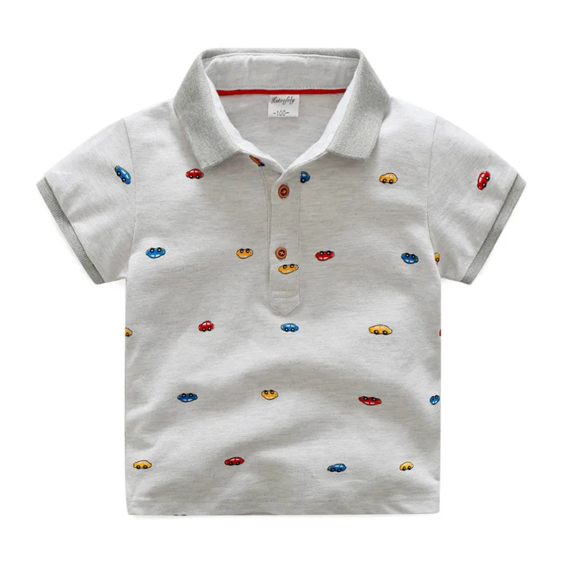 Été Bébé Garçons T-shirts Lapel Pur Coton Enfants T-Shirts Enfants Topwear Garçons À Manches Courtes Tops Chemises Enfants D'été Vêtements T-shirts