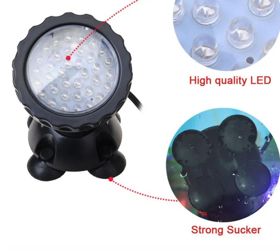 led aquarium light RGB Submersible Spotlights Garden Pond Pool Underwater Bulb fish tank lamp EU UK US AU Plug3210507