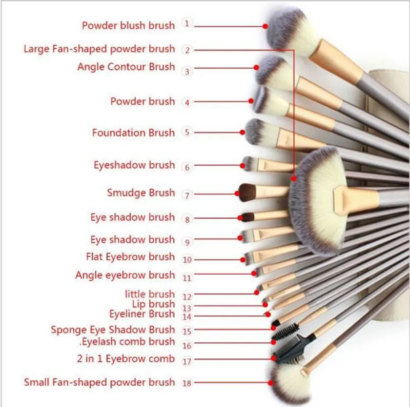 Champagne Gold Makeup Brush Set 12/Soft Synthetic Professional Cosmetic Makeup Foundation Powder Blush Eyeliner Brushes