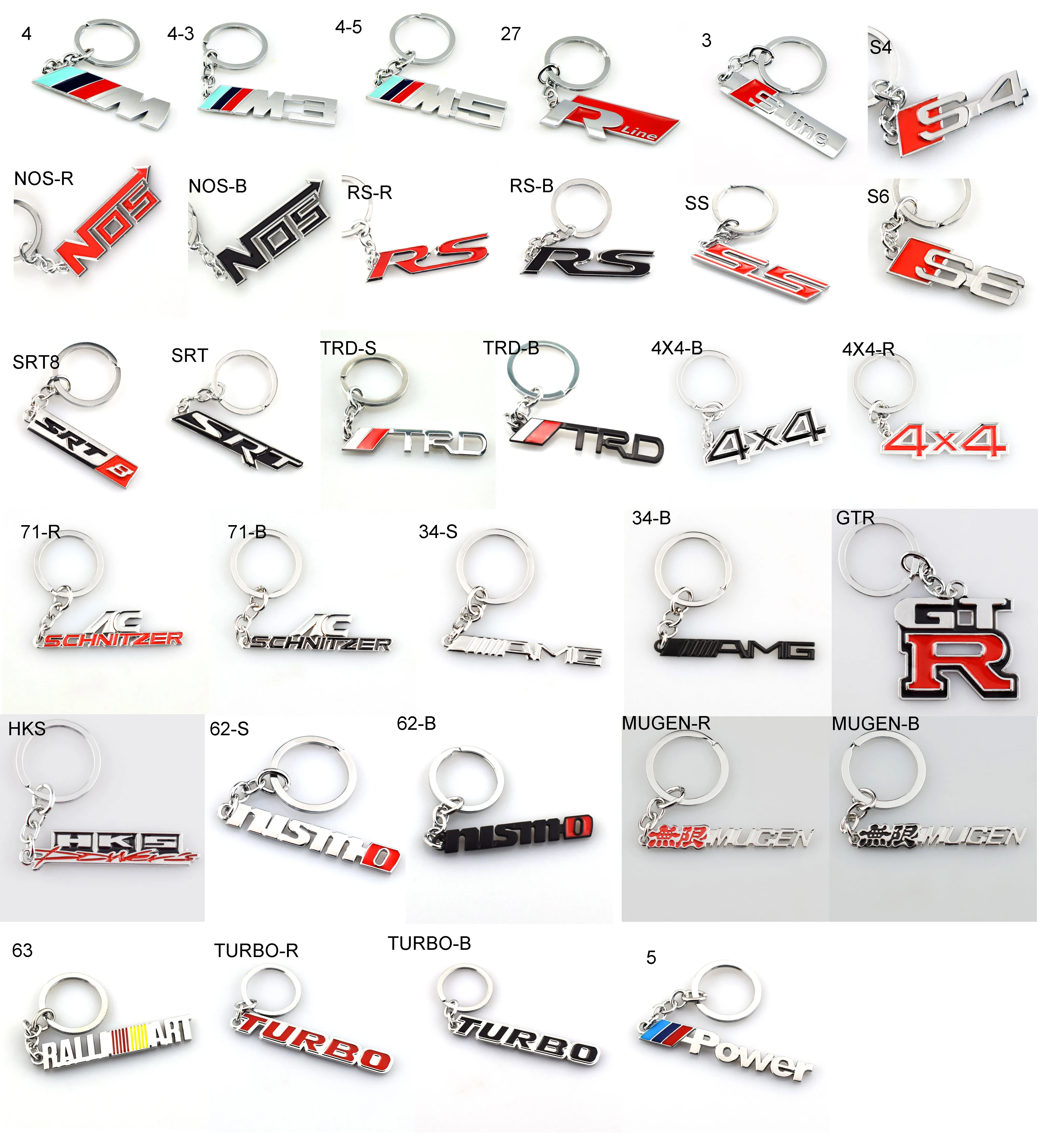 Bilstyling Keyring för SS Vehicle Logo Nyckelkedja för Audis Line VW Nissan Biltillbehör Nyckelkedja1436373