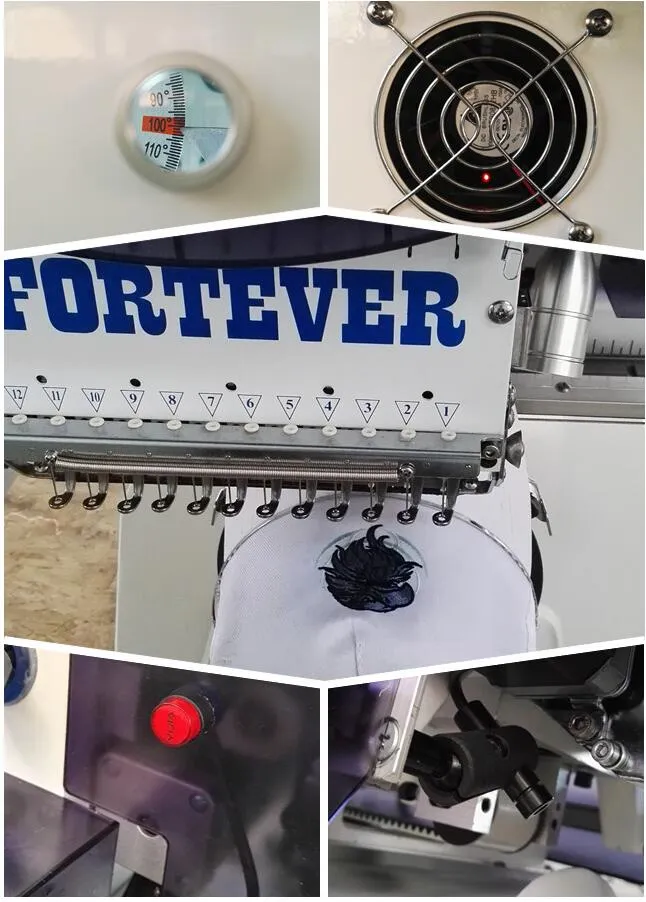 cap embroidery machines Mini DIY Single head 12 needles commercial computerized embroidery machine for caps towel finished garments T shirt