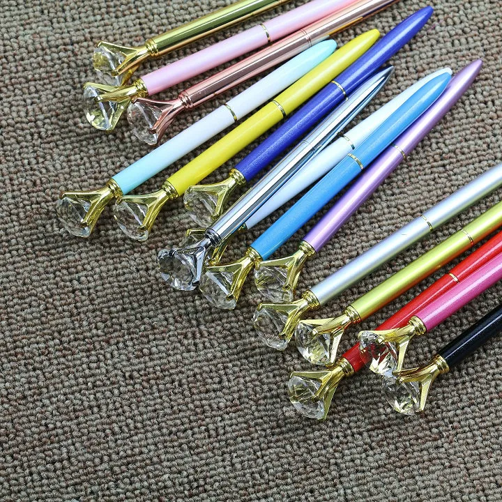 DHL ONLY 19 Carat Large Diamond Ballpoint Pens Crystal ballpoint Pens School Office Writing Supplies Signature pen custom logo1744649