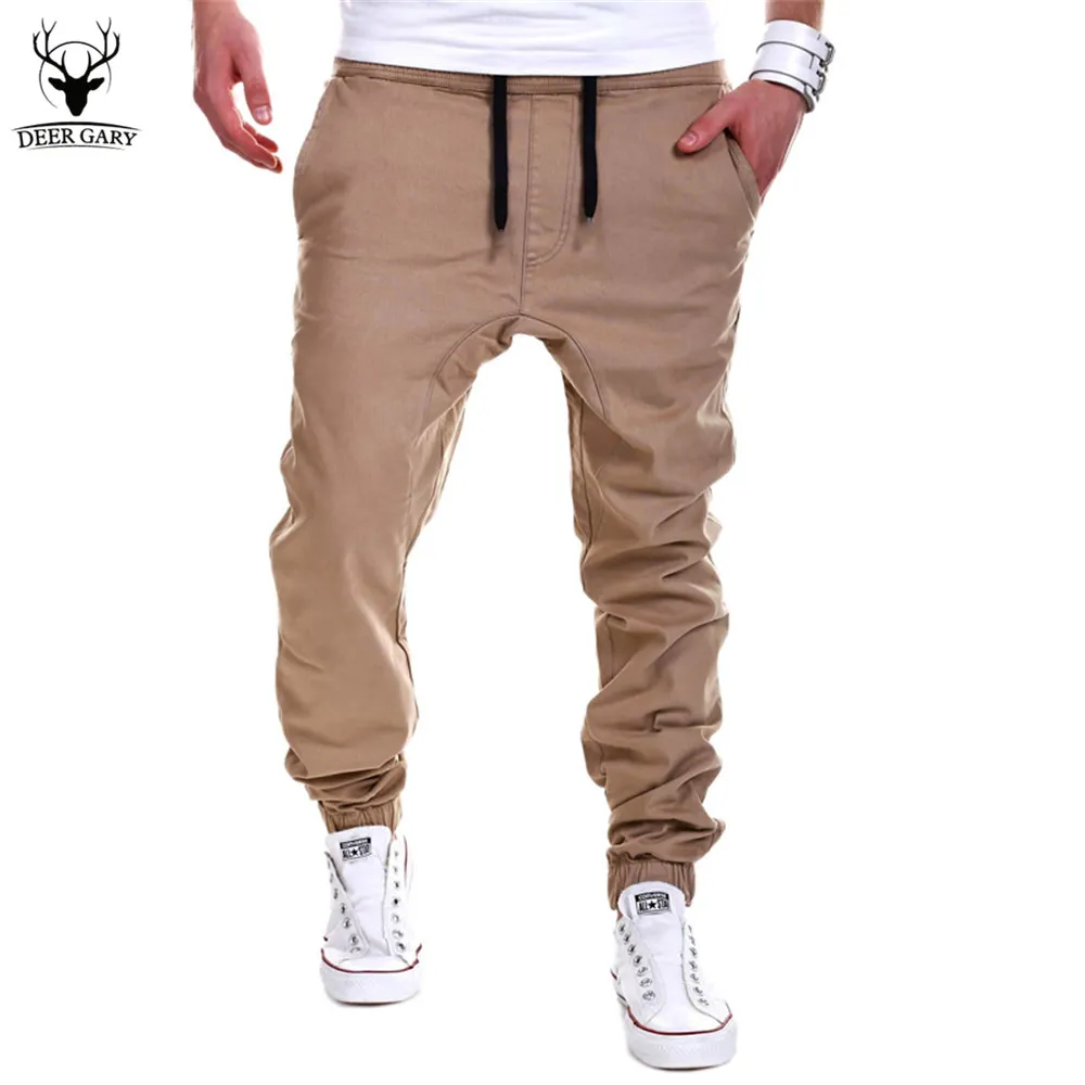 Hurtownie-2016 Nowe Moda Męskie Spodnie Cross Tether Casual Loose Jogger Spodnie Solidne Wypoczynek Mężczyźni Spodnie dresowe Joggers M-3XL