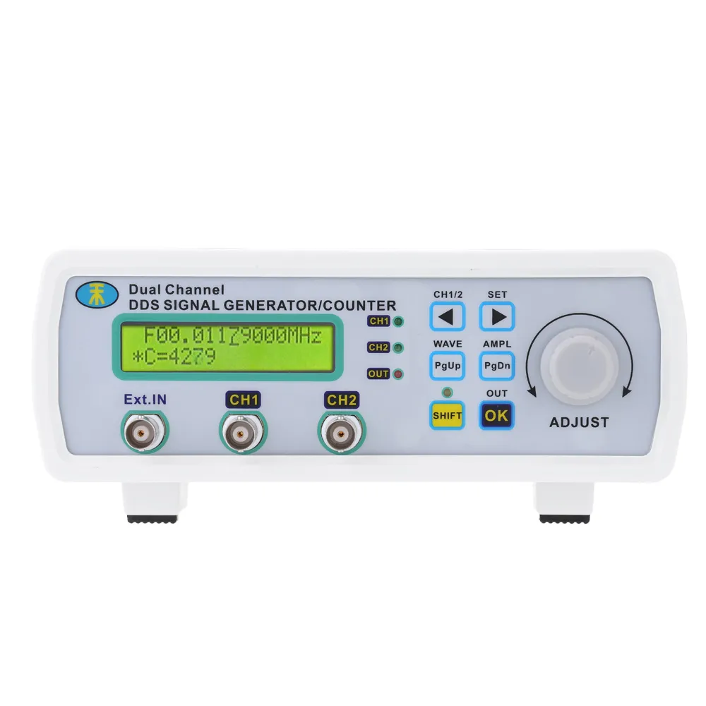 Livraison gratuite Mini DDS Fonction Générateur de source de signal Générateur de signal numérique Compteur de fréquence de forme d'onde arbitraire à 2 canaux 200 MSa / s 25 MHz