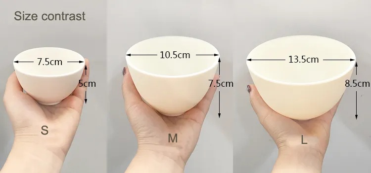 Elitzia ETBWP001 가면 도구 실리콘 소프트 마스크 그릇 조절 필름 그릇 세트 미용실 소프트 필름 파우더 필수 소모품 화이트 색상 4 크기