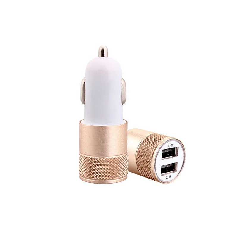 OEM Dual USB Port 2 IN 1 Car Charger Adapter Universal 12V 2.1A 1A for Phone8 PLUS Samsung S8 Motorola Htc