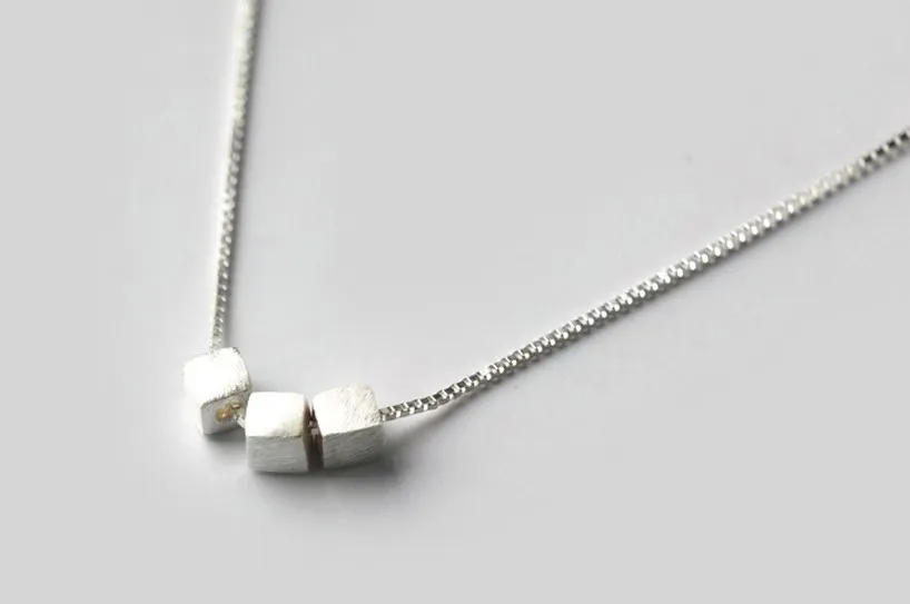 925 sterling silver halsband 3 stycken fyrkantiga silver halsband smycken krage choker halsband för kvinnor gåvor al