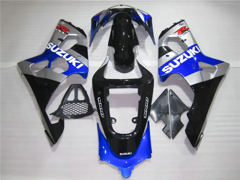 Kit carenatura in plastica più venduto Suzuki GSXR1000 00 01 carene blu argento nero GSXR1000 2000 2001 2002 OT20