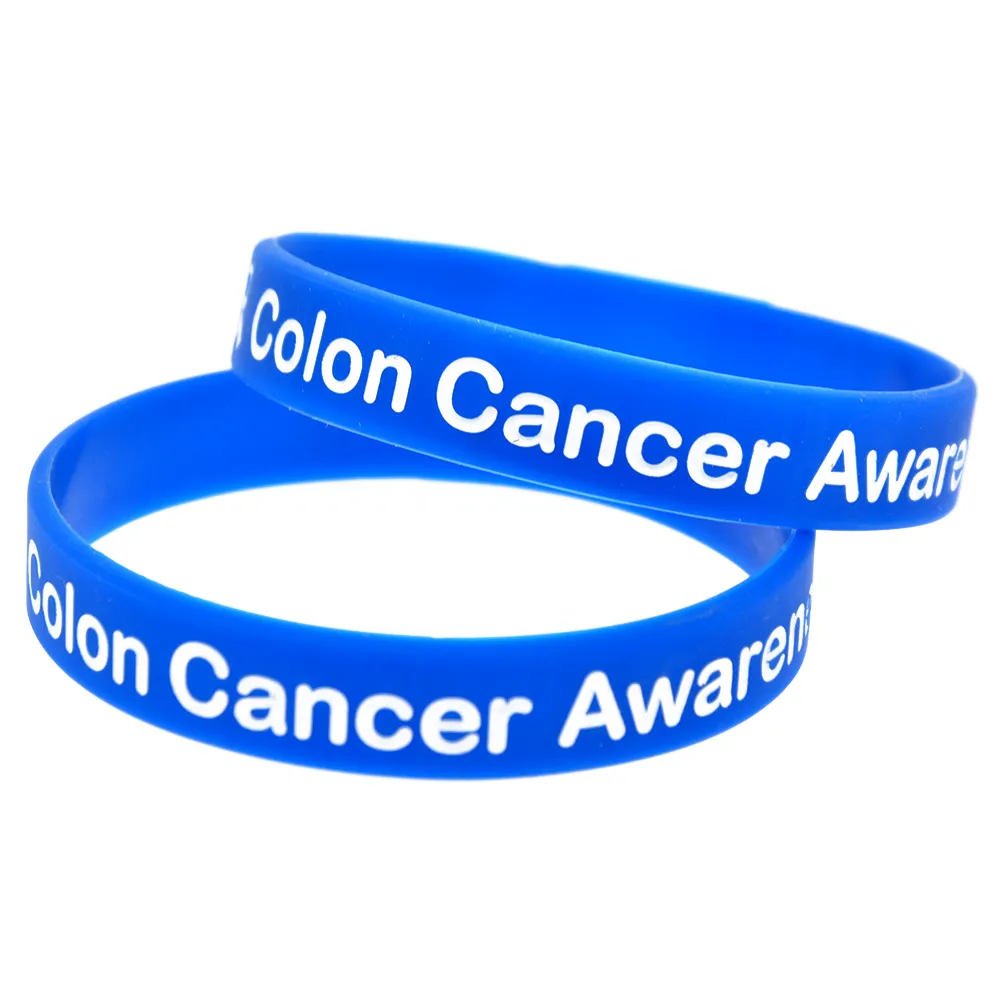 100PCS Colon Cancer Awareness Silicone Bracelet By Wear This Jewelry As A Reminder in Daily Life