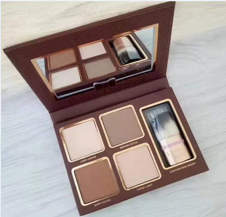 COCOA Contour Kit Highlighters Palette Nude Color Cosmetics Face Concealer Makeup Chocolate Eyeshadow with Contour Buki Brush