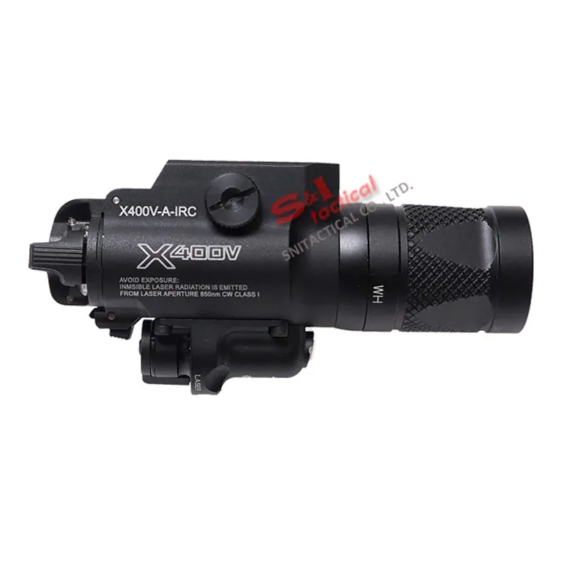 Nowa latarka SF X400V-IR Latarka Tactical LED Light White Light i IR Wyjście z czerwoną wersją laserową czarny