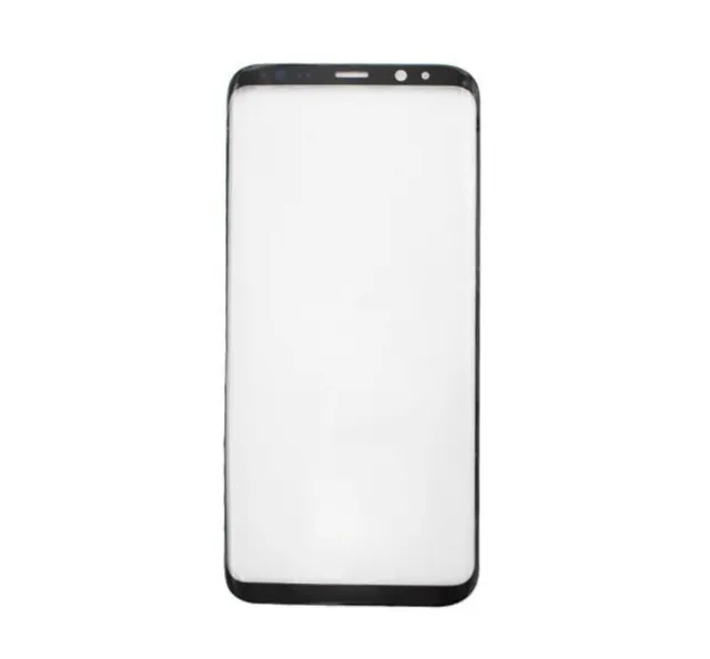 Para Samsung Galaxy S8 S8 + S8 Plus G950 G955 Lente de cristal de pantalla exterior frontal original Reemplazo negro