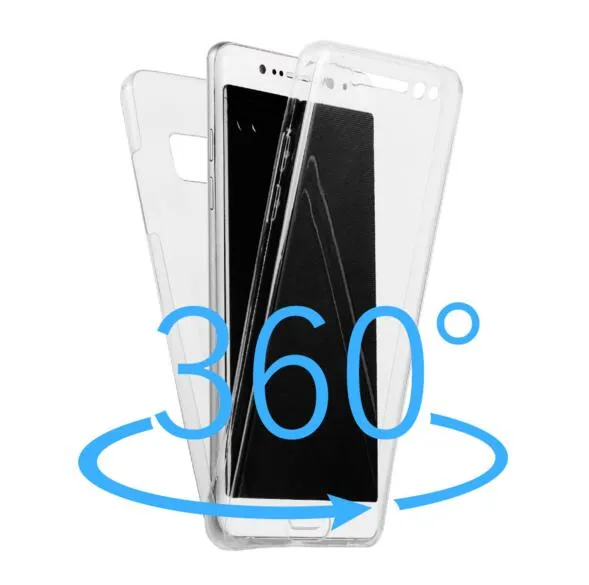 Trasparente 360 Full Body Samsung Galaxy S8 S9 S10 plus S10 Lite S20 Silicone protettivo Soft TPU Gel Skin anteriore + posteriore Due custodie in cristallo