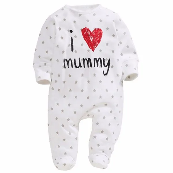 Mikrdoo Lovely Baby Rompers 2017 Nouveau-né I Love Mummy Daddy Child Costume Stars Stripe Girl Boy Jumps Tuit Clothing Set Winter Clothes Suit