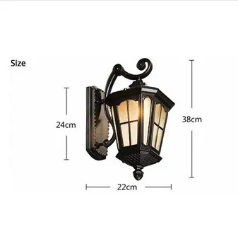 Antique Rustic Iron Waterproof Outdoor Wall Lamp Vintage Kerosene Lantern Light Rusty Matte black Corridor Hallway Wall light