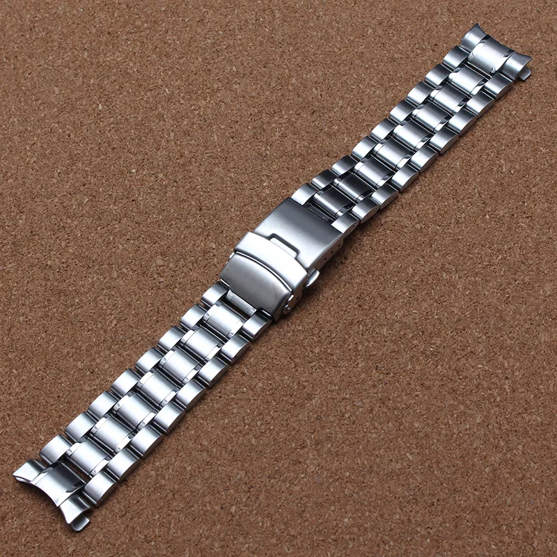 Wysokiej Jakości Matowy i Polski Zakrzywione Końce Stałe Zegarek Ze Stali Nierdzewnej Męska Pasek 18mm 20mm 20mm 22mm 24mm Metalowe Akcesoria Watchband Brolelete