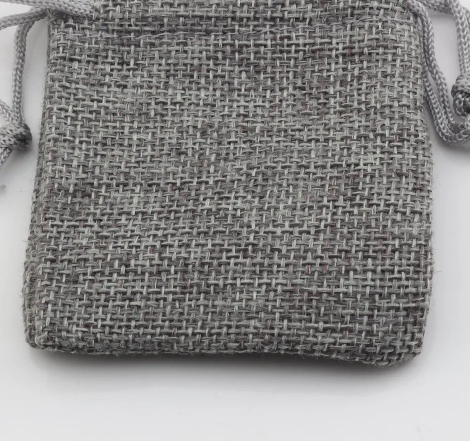 Gray Linen Fabric Drawstring bags Candy Jewelry Gift Pouches Burlap Gift Jute bags 7x9cm 10x14cm 13x18cm 15x20cm276B