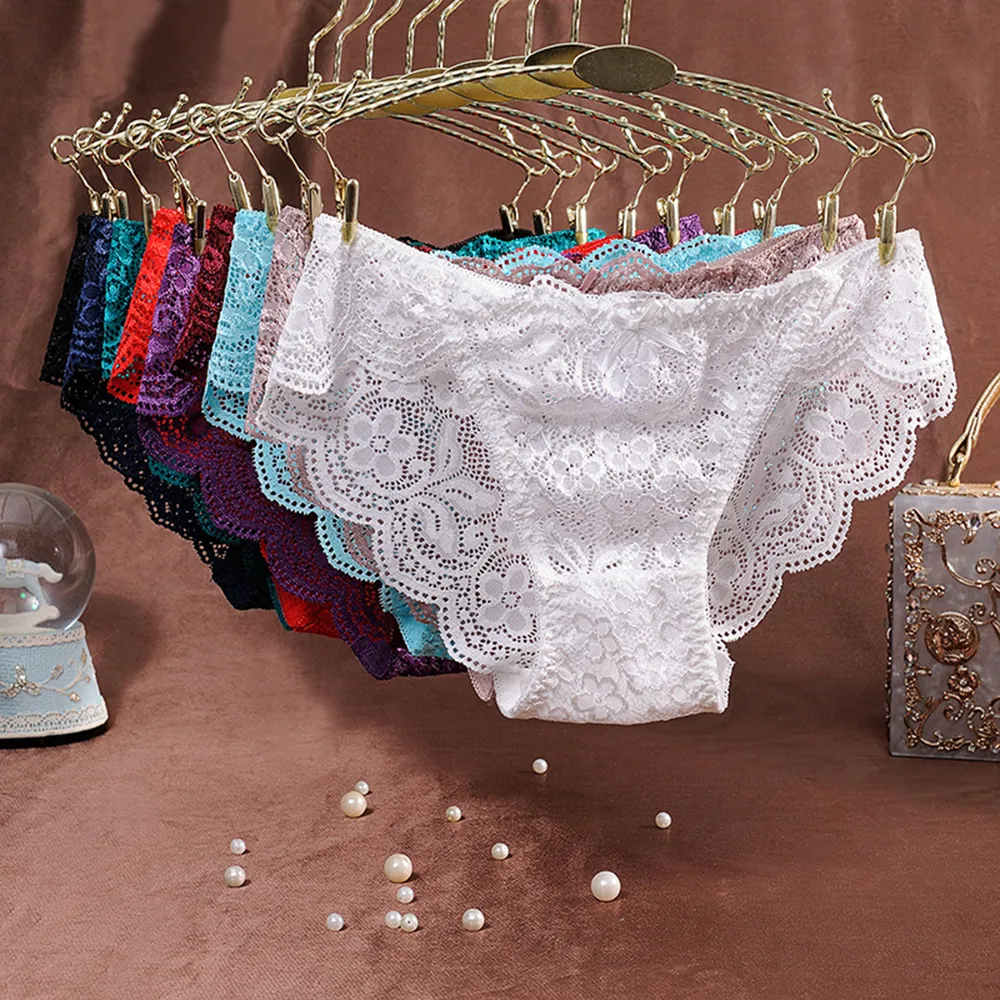 Women Sexy Lace Panties Briefs Low Waist Seamless Temptation