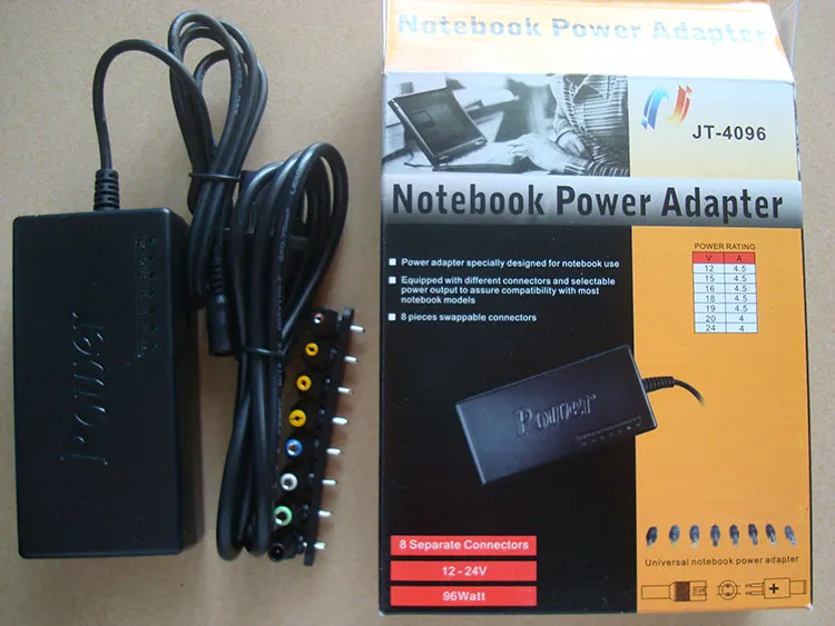 Najnowszy Uniwersalny 96W 4.0A DC Notebook Laptop Notebook AC-DC Ładowarka Zasilacz 12V / 16V / 20V / 24V z wtyczką US AU EU UK Wielka