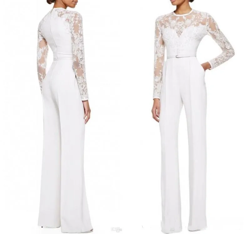 Elegant Lace Jumpsuit With Long Sleeves For Women Formal Evening