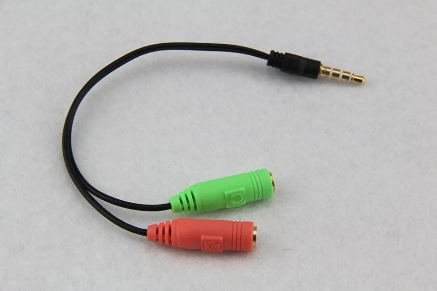 2 tot 1 audiokabel adapter lijn conversie hoofd in twee mobiele telefoon headset computer MP3-speler game box microfoon draai / 