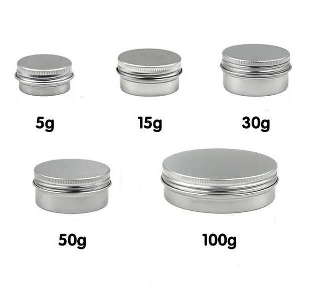 5ml 10ml 15ml 20ml 30ml 50ml 100ml Aluminum Tins Cosmetic Container Empty Cream Jar Aluminum Jars