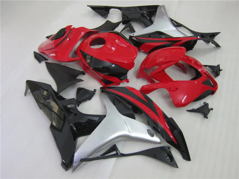 Carénages de haute qualité en moulage par injection pour Honda CBR600RR 07 08 kit de carénage rouge argent noir CBR600RR 2007 2008 OT29