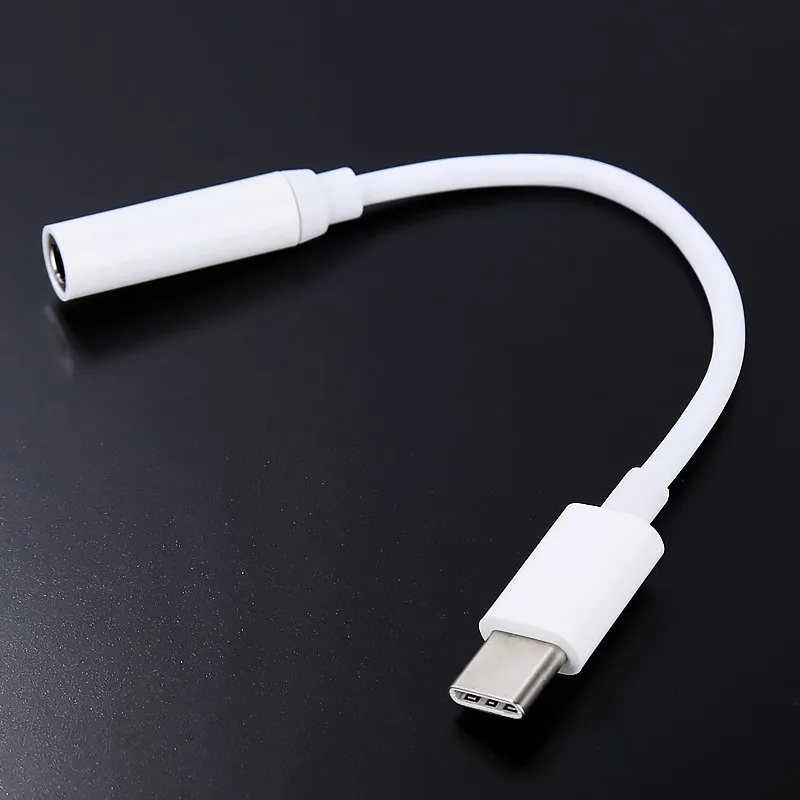 Adaptateur USB 3.1 Type C vers câble de casque d'écouteur 3,5 mm Adaptateur audio Câble de convertisseur AUX pour Letv Leeco Max 2 et tous les appareils de type C 100 pièces