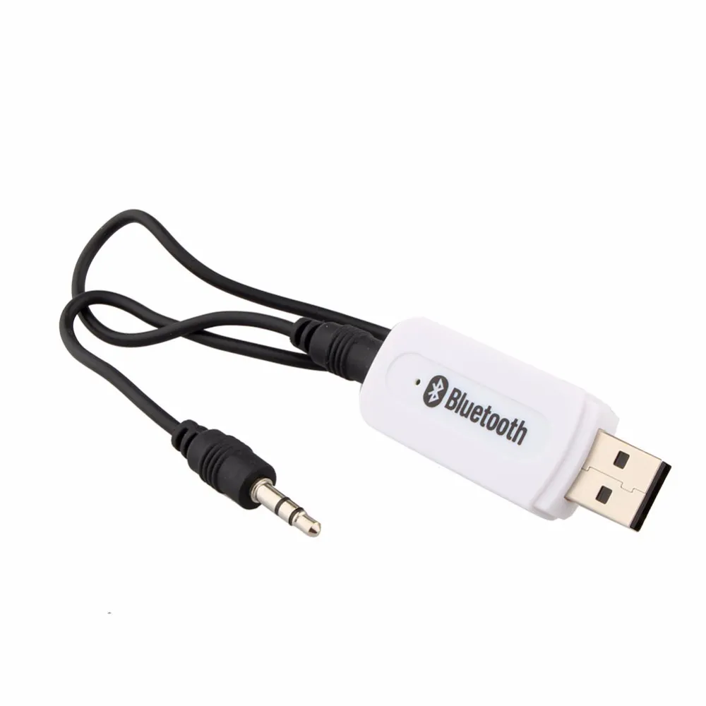 2PCS / Lot USB Wireless Bluetooth Music Audio Receiver Dongle Adapter 3.5mm Jack Audio Cable för AUX Bil Användning för iPhone Samsung Speaker MP3
