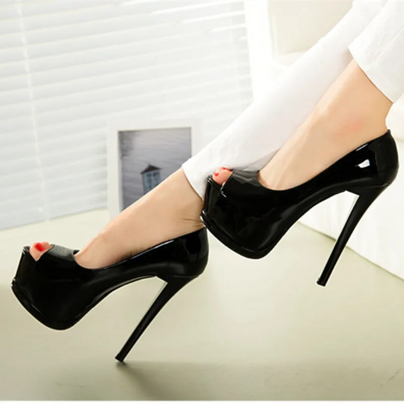 15 cm Heel Height Sexy Peep Toe Stiletto Heel Platform Party Buty Obcasy US Rozmiar 5-11.5 Nr 108-2