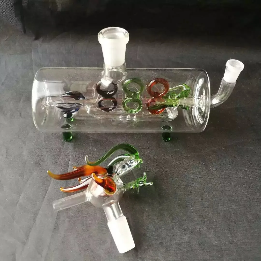 Horizontale buis kraan Glazen bongs accessoires kleurrijke buis roken gebogen glazen buizen olieverbrandpijpen waterpijpen dab rig glazen bongs