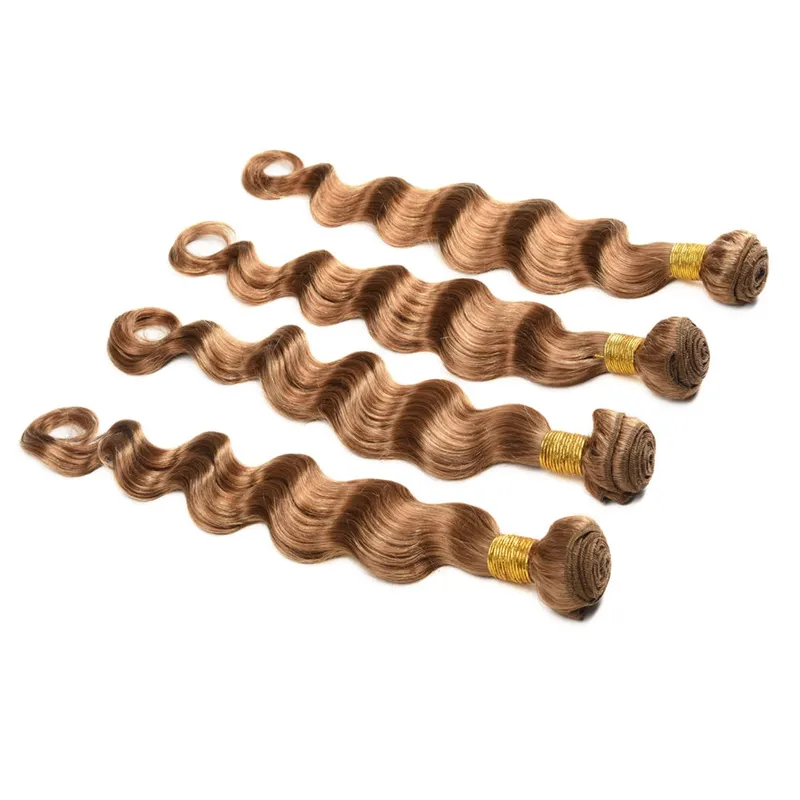 # 27 Miele Biondo Brasiliano Allentato Onda Profonda Estensioni Dei Capelli Vergini 3 Pz lotto Strawberry Blonde Remy Tessuto Dei Capelli Umani Trama 3 Offerte Bundle