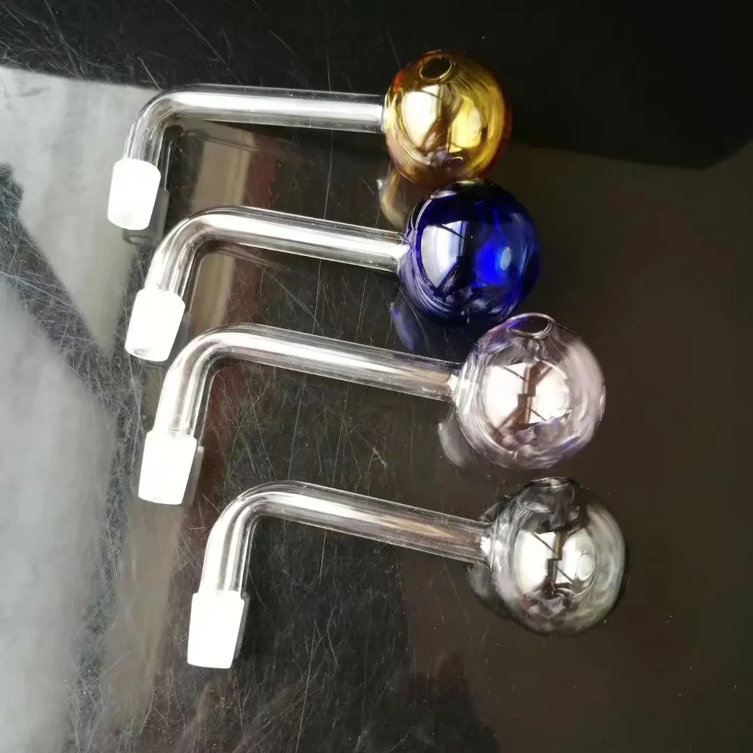 Colore Accessori di bong di vetro a bolle ad angolo retto destro, tubi colorati di vetro curvo fumatori tubi olio tubi tubi dell'acqua