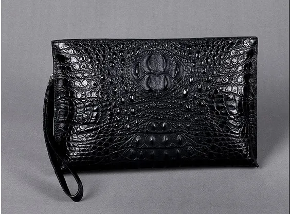 Herren-Clutch-Taschen aus echtem Krokodilleder, weich, robust, Herren-Clutch-Taschen für kleine Unternehmen, 29 cm breit, super großes Volumen202e