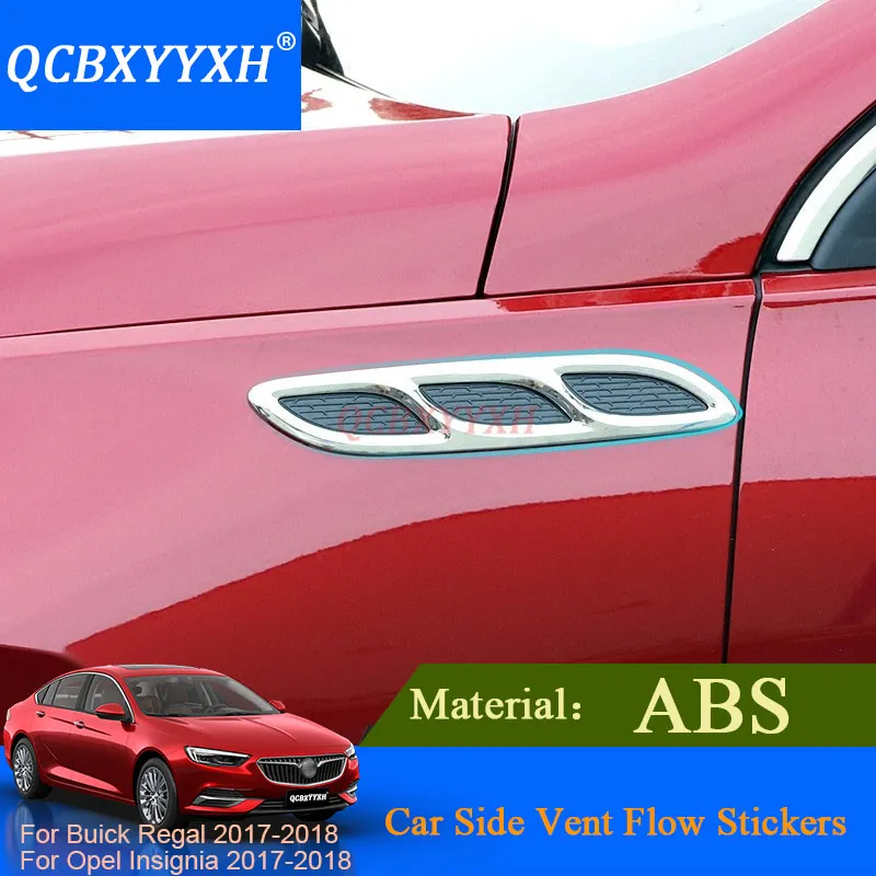QCBXYYXH 2 Adet / grup ABS Araba Styling Için Buick Regal Opel Insignia2017 2018 Araba Yan Vent Akış Çıkartmalar Dış Dekorasyon Çıkartması