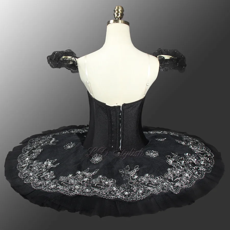 Velours bleu oiseau Ballet Tutu cygne noir Ballet Tutu professionnel Ballet Tutu pour la compétition ou la Performance LD0013