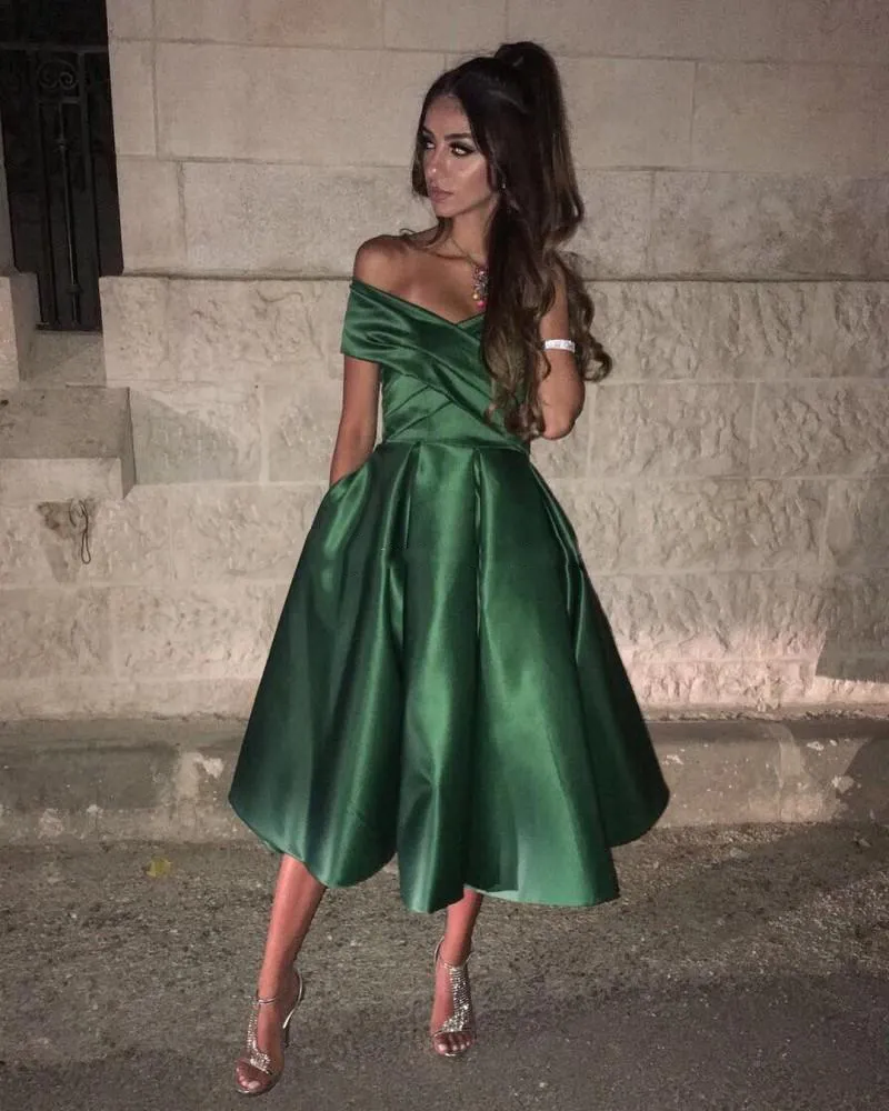 Emerald green mid length dress hotsell