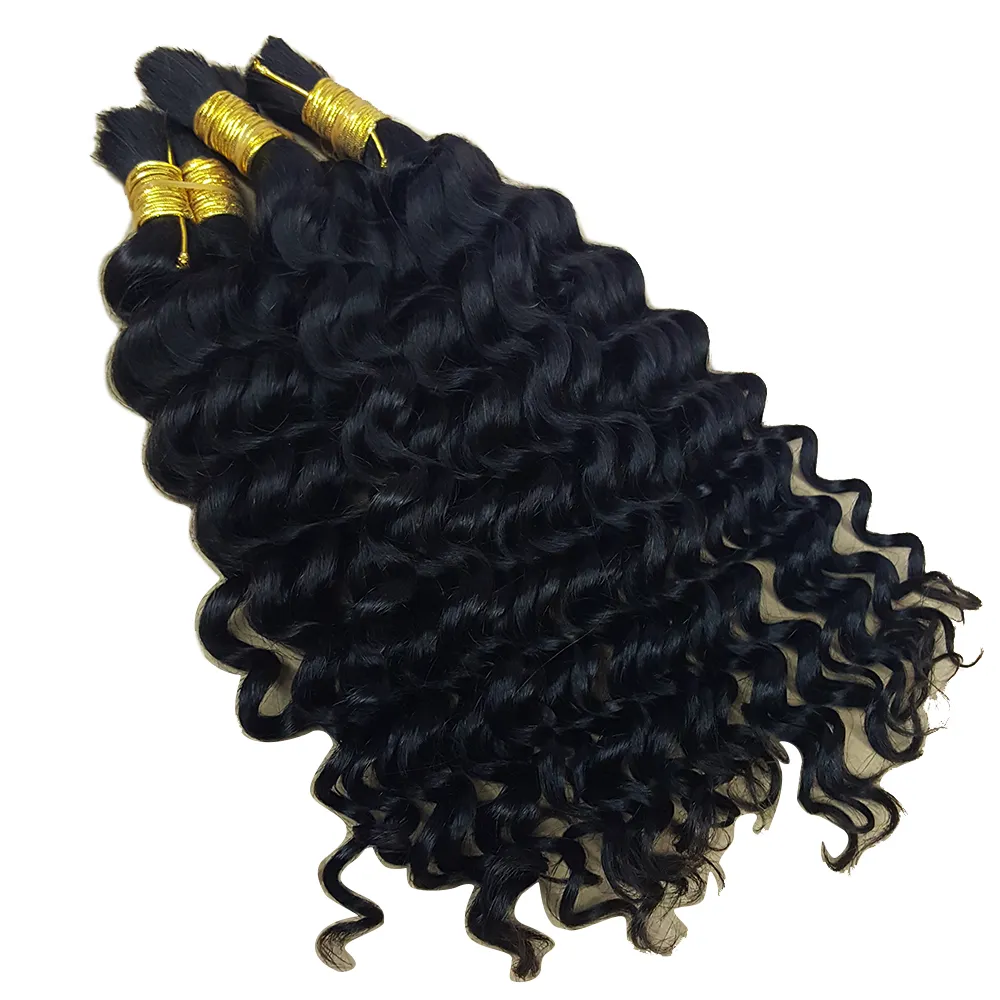 Hannah Deep Curly 100% Unprocessed Virign Mongolian Bulk Human Hair For Braiding Bulk No Weft 3bundles 150gram293d