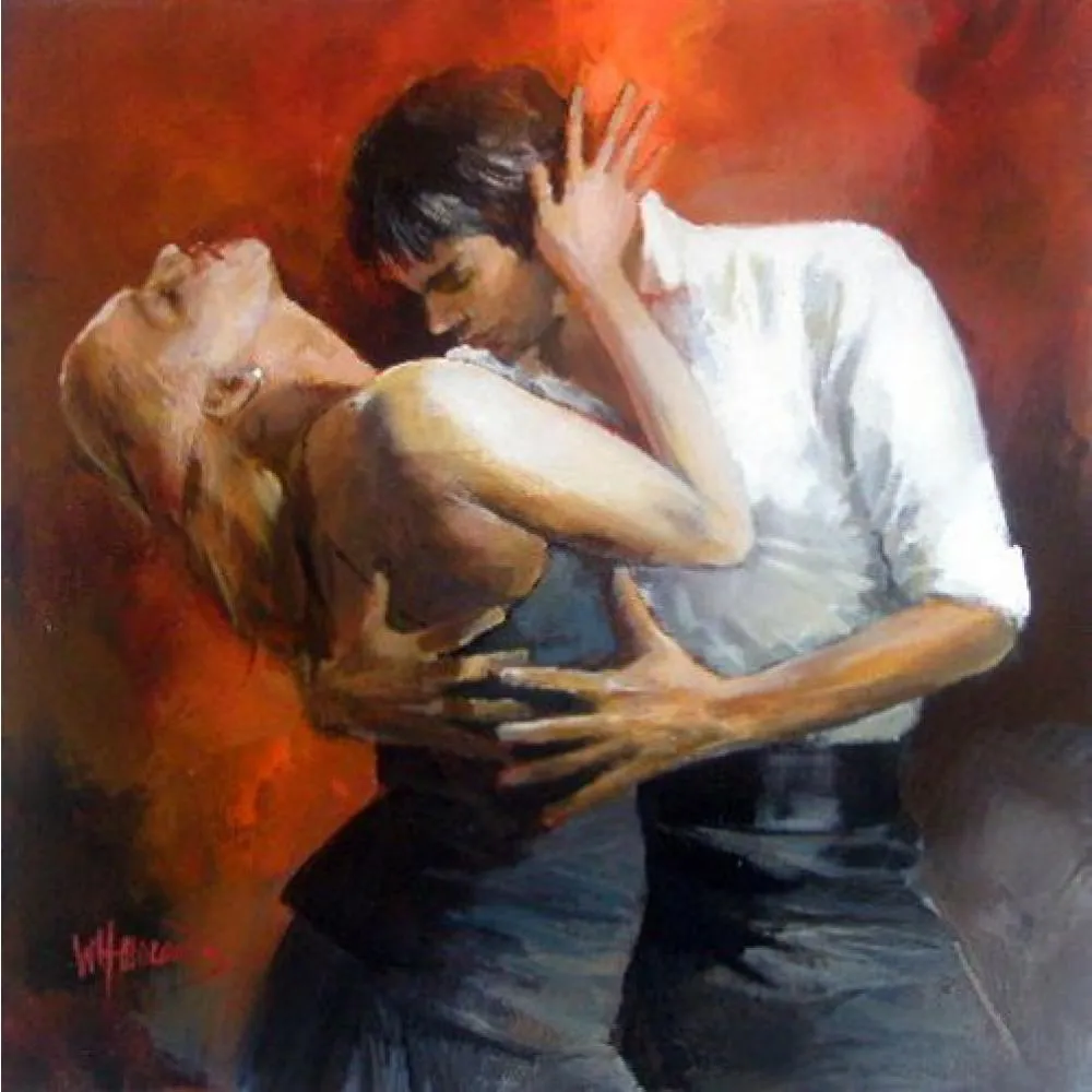 arte de la pared figurativa Pinturas parejas Tango pasión Willem Haenraets óleo sobre lienzo decoración del arte de la pared figurativa Pinturas parejas Tango pasión Willem Haenraets óleo sobre lienzo decoración del