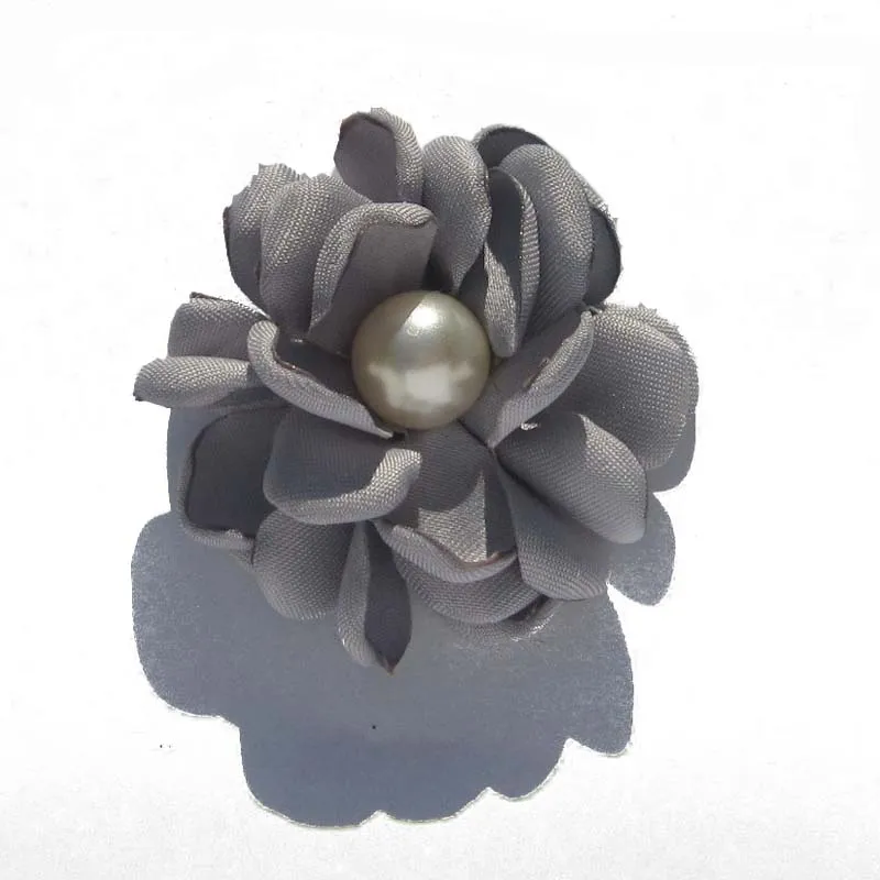 Freies Verschiffen 5cm / künstliches Gewebe brannte Rand Blume mit Perlen-Hochzeits-Dekorations-Haar-Zusätzen