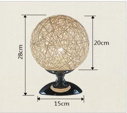 Ręcznie robiony bawełniany materiał okrągły kreatywne lampy stołowe LED studiowanie salonu wystrój sypialni Dekorta bawełniana kula zaprojektowana lampa