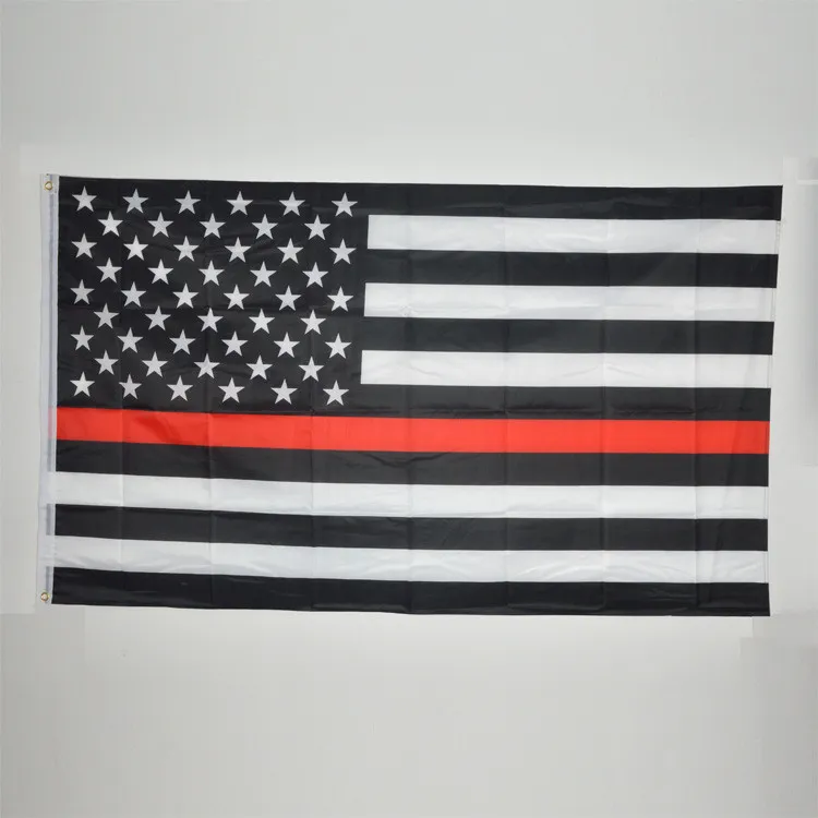 4 typen Blueline USA vlaggen 3 bij 5 voet dunne rode lijn US Black White and Blue American Flag