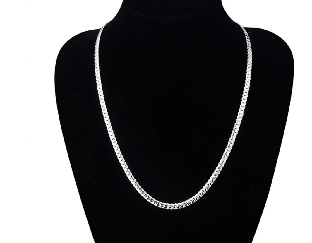 Nouveautés femmes 6 MM plein côté collier en argent 925 bijoux en argent Sterling mode femmes hommes lien chaîne collier